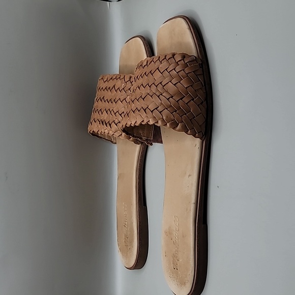 Madewell Lianne Slide Sandals Women's Size 10 Tan Woven Leather Bohemian Casual - Picture 2 of 6